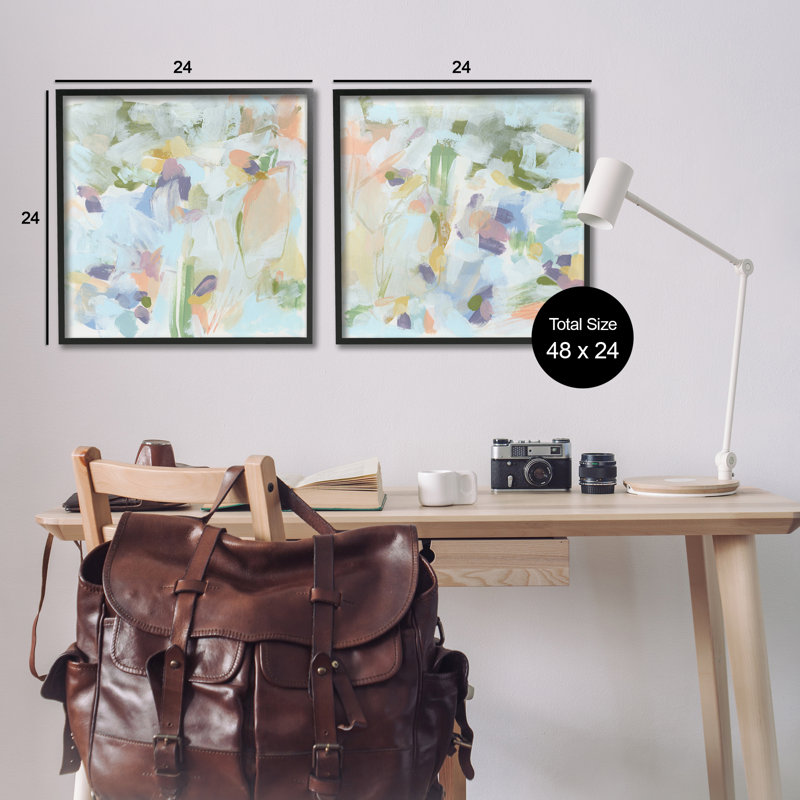  "Pastel Abstract Expressions", ensemble de 2 estampes numériques par June Erica Vess, H 24 po x l 24 po