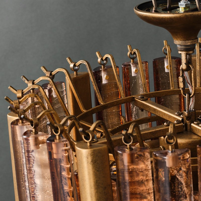 Plafonnier rond vintage de luxe de 18 pouces à 5 lumières (ampoules comprises)