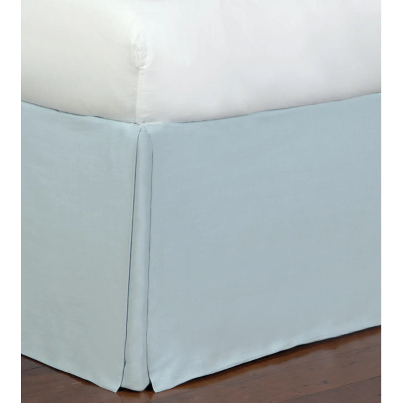Breeze Linen Pleated Bed Skirt, Full, Sky blue