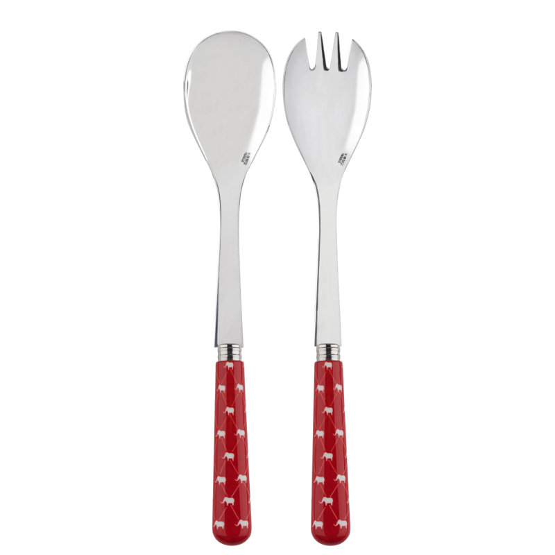 Dumbo Stainless Steel Salad Set, Red