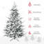 Arbre de Noël artificiel enneigé 8 pieds avec 1479 branches de cèdre réalistes, ouverture automatique, décoration des Fêtes, vert