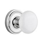 Classic Rosette with White Porcelain Door Knob