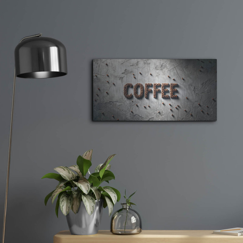  «Coffee Coffee» par Rey Klimt, art mural en métal, H 12 po x l 24 po