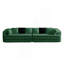 Canapé 135 po à 4 places en tissu pelucheux non assemblé de 135 po sans assemblage à densité élevée 32D, canapé surdimensionné et confortable, design contrastant, esthétique symétrique, pour le salon, vert-1519811601