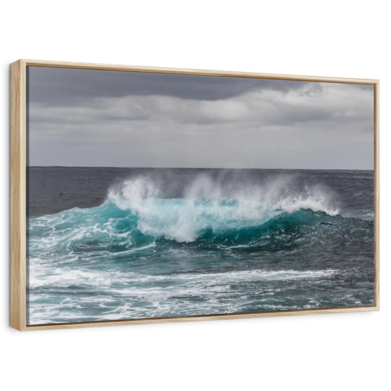 Ocean Wave Pop, Cadre flottant en bois naturel, 13 po x 9 po