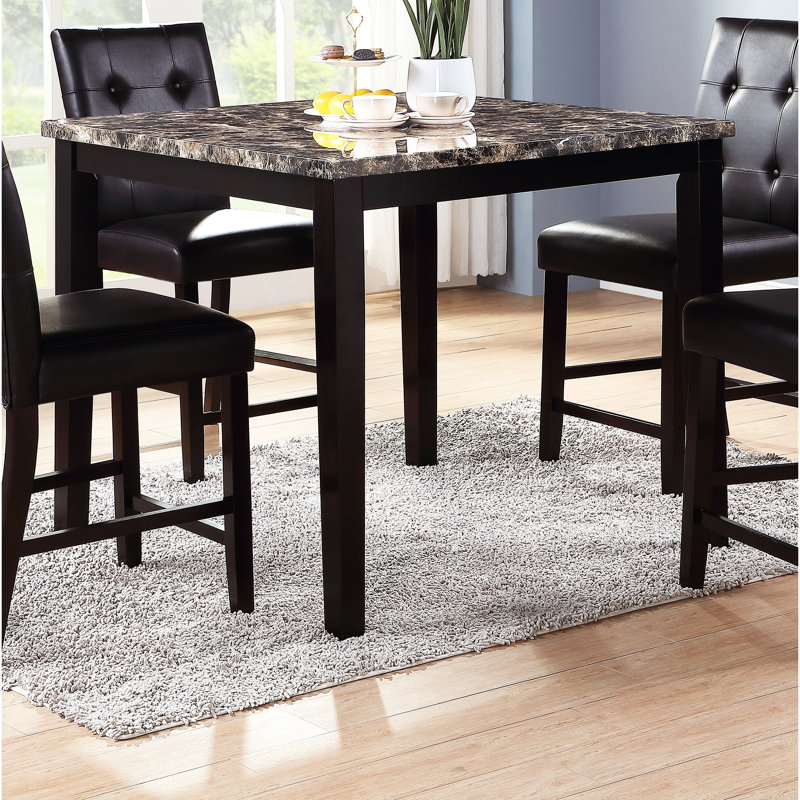 Ensemble de table de salle à manger 5 pièces à hauteur de comptoir contemporain avec chaises 4X et bouleau