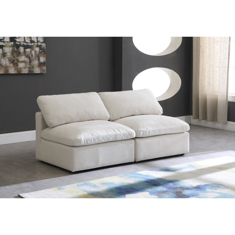 Atis 70'' Velvet Loveseat, Cream Velvet
