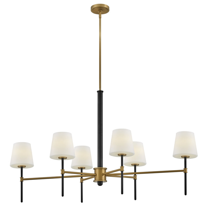 Saunders 45" Six-Light Shaded Linear Chandelier