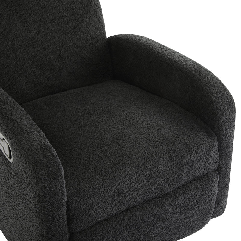 360 Swivel and Glider Recliner Chair-Black, Black