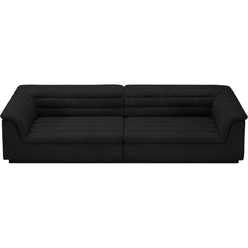 Huzaifah Upholstered 118'' Sofa, Black Boucle Fabric