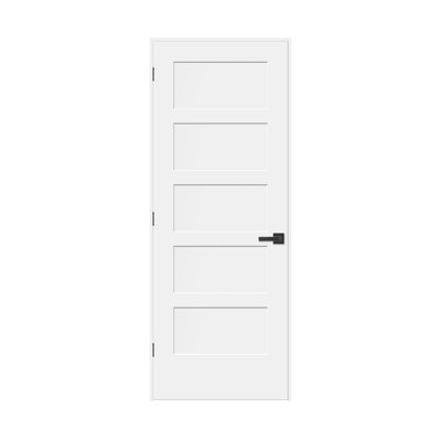 (Pré-verrouillé) Porte pré-suspendue intérieure à 5 panneaux apprêtés avec montants de porte de 4-9 / 16 po