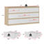 Commode double en bois manufacturé et solide 18 tiroirs Janeiya -1665937724