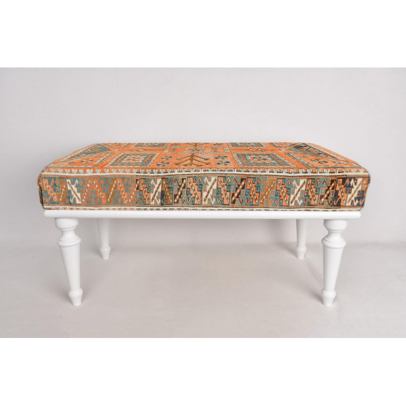 Sitting Bench, Coffee Bench, Ottoman Bench, Upholstered Bench, Turkish Rug Bench, Kilim Bench, Home Decor Bench, Handmade Bench