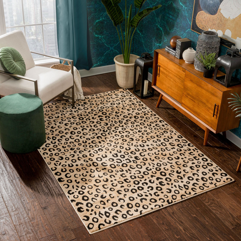 Tapis noir Moors, Rectangle 9 pi 3 po x 12 pi 6 po
