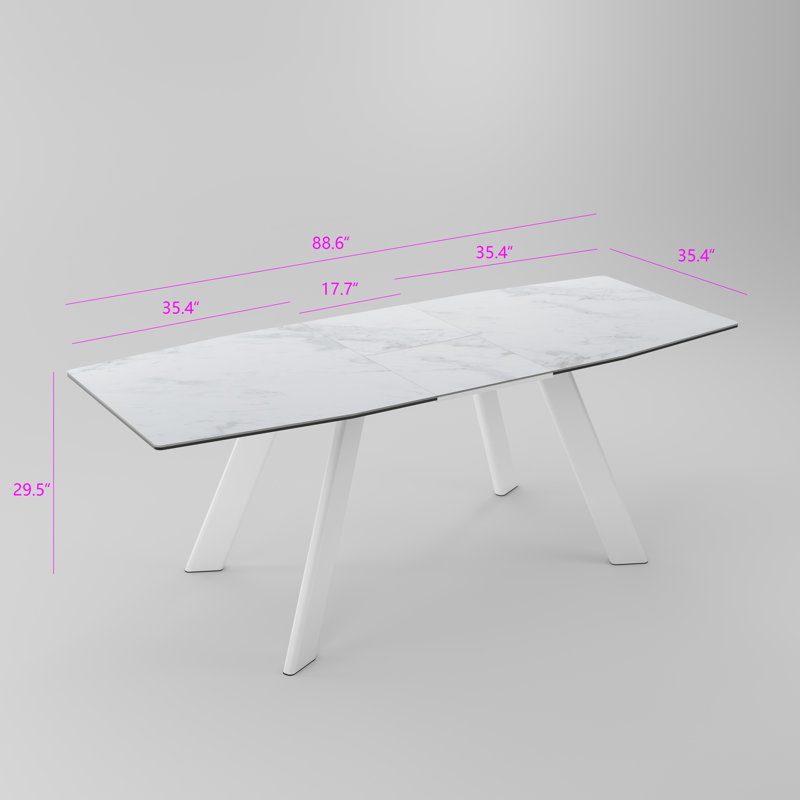 Extendable Metal Base Dining Table