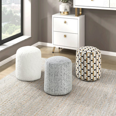 Repose-pieds rembourré en chenille moderne avec repose-pieds antidérapant et tabouret 1 pièce