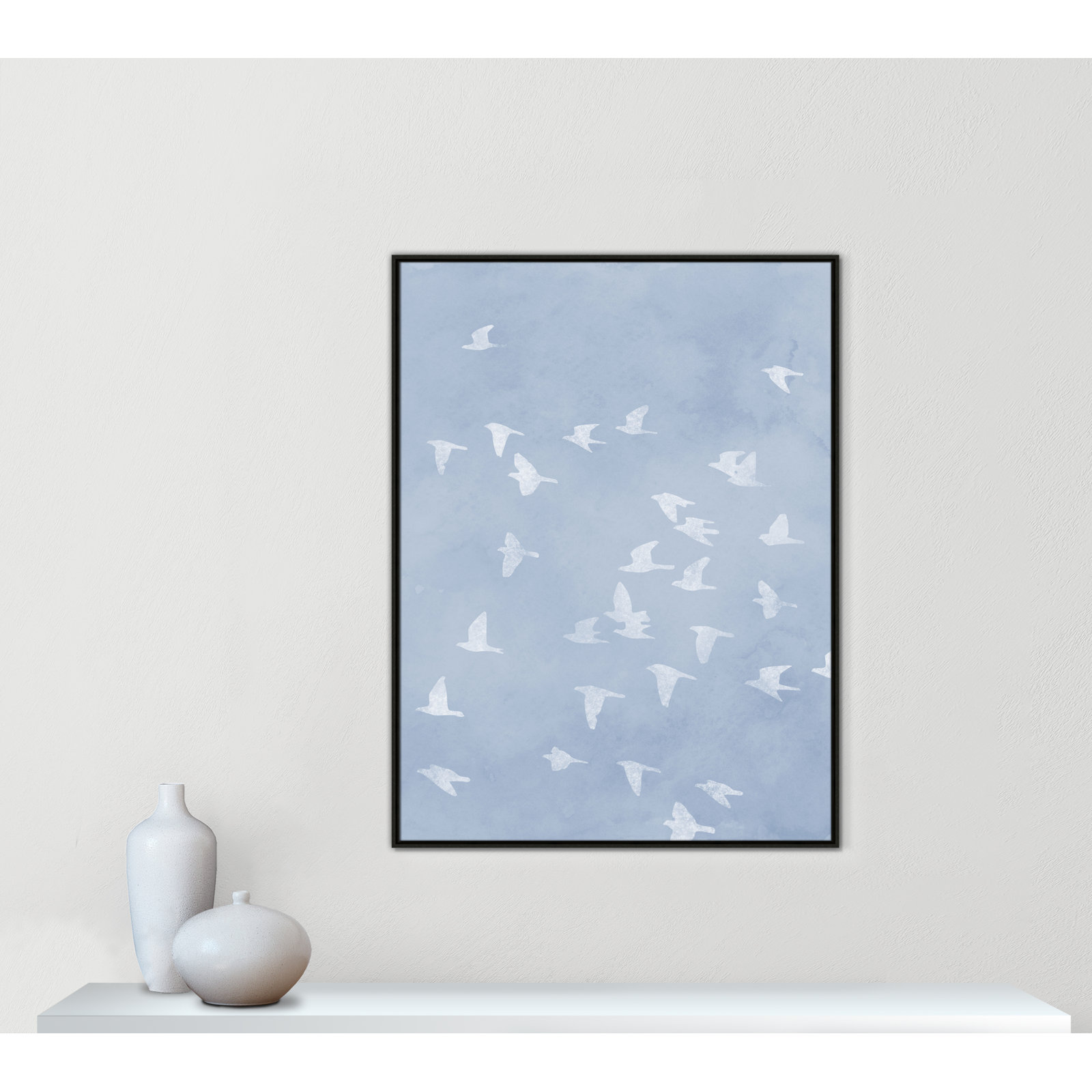 Flying Friends Print by Marcus Prime, 37.5'' W x 49.5'' H, Espresso Floater