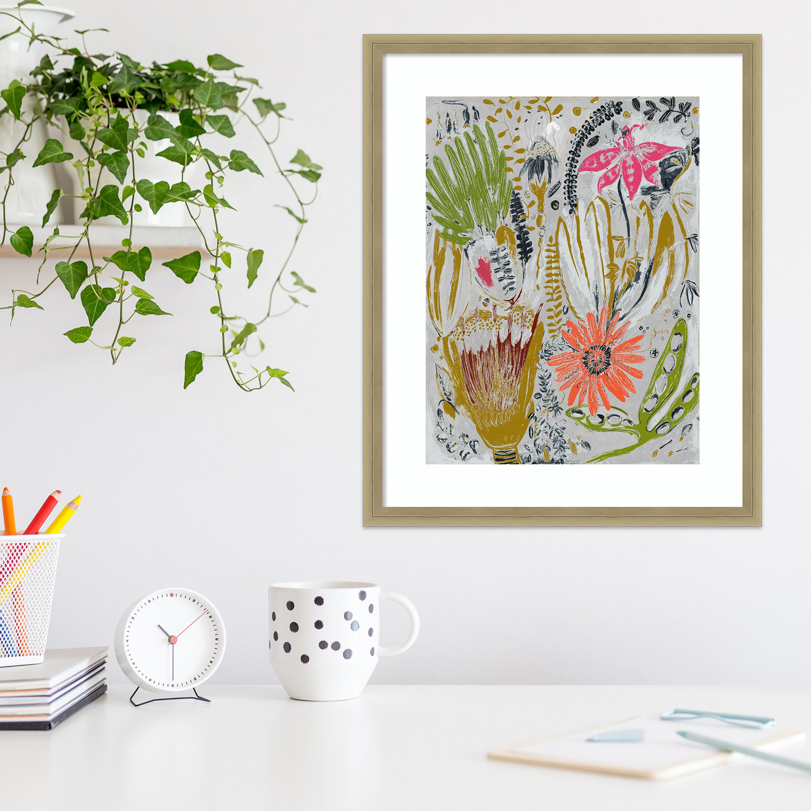 Tropical Blooms by Maya Woods, Brown, 17" W x 21" H