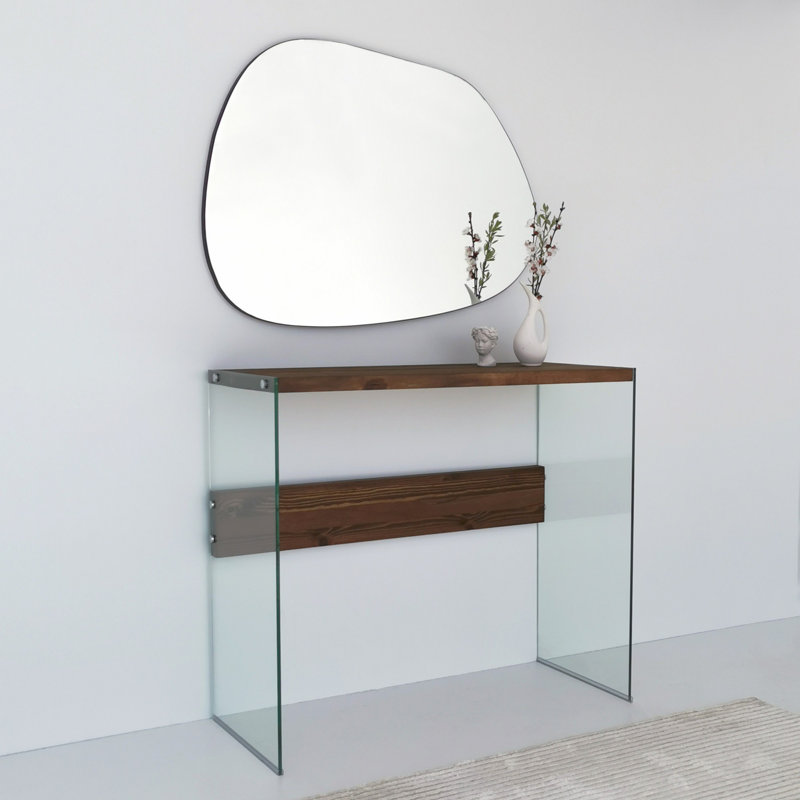 Erwann Wood Flat Wall Mirror