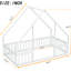 Lit simple en bois avec garde-corps et conception de maison en pin blanc pour une bonne nuit de sommeil-121104161