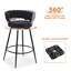 Bohdalice PU Leatherette Bar Stool (set of 2), With Braided Backrest And Footrest, Swivel Bar Stool, Seat Height 90.93cm, For The Kitchen, Dining Room And Home Bar-1561464225
