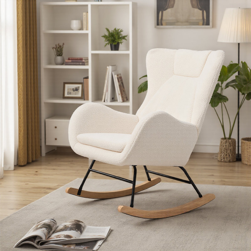 Iron Rocking Chair, Beige
