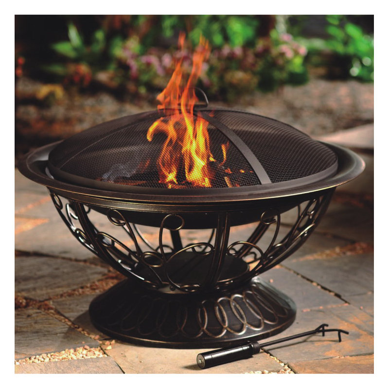 Spill The Tea Round Steel Wood Burning Smokeless Fire Pit