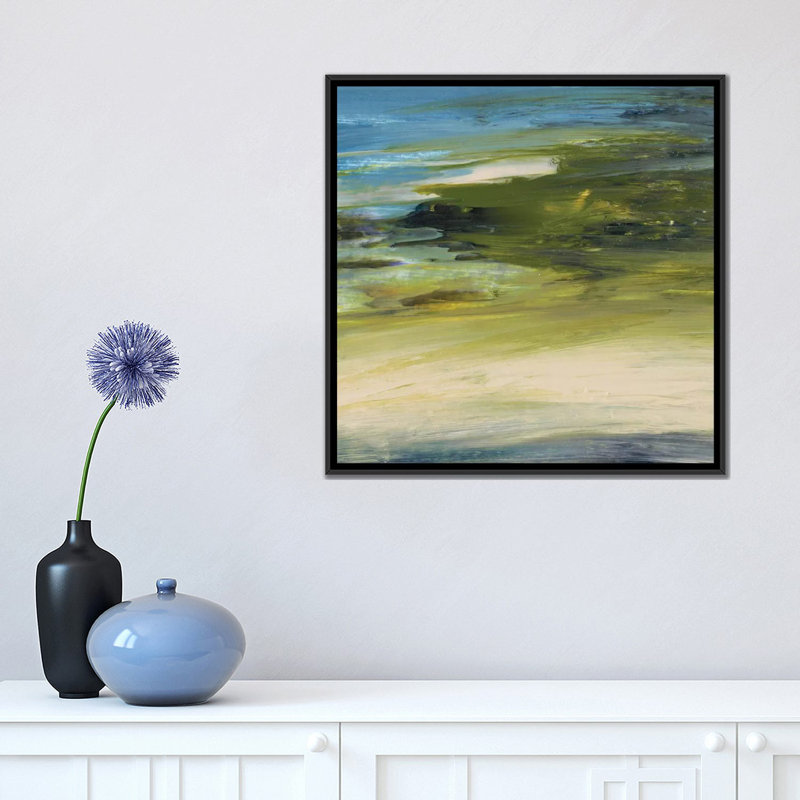 «River's Edge», reproduction d'art sur toile, H 18 po x l 18 po x P 1,5 po, Toile avec cadre noir, Pas de tapis
