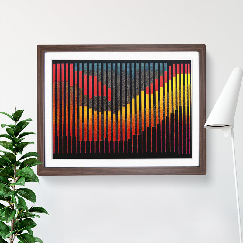 Audio Equalizer Abstract Art Vol.2 - Framed Print, Walnut