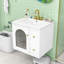 Meuble-lavabo mural 24 po avec lavabo en céramique, armoire de porte en verre et 2 tiroirs 24 po-79788012