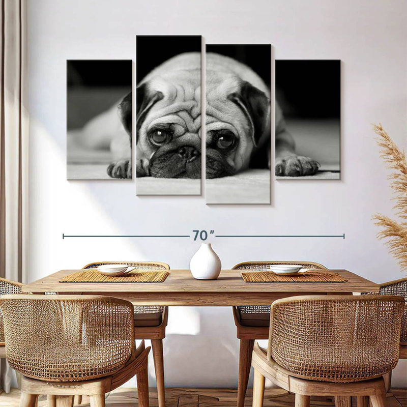 Sad Pug, 42" H x 68" W