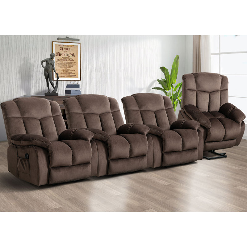 Siège de cinéma inclinable électrique 36,6 po, Chocolat