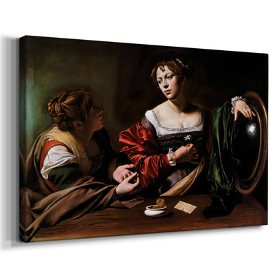 Martha and Mary Magdalene-Caravaggio-Gallery, toile tendue-c. 1598