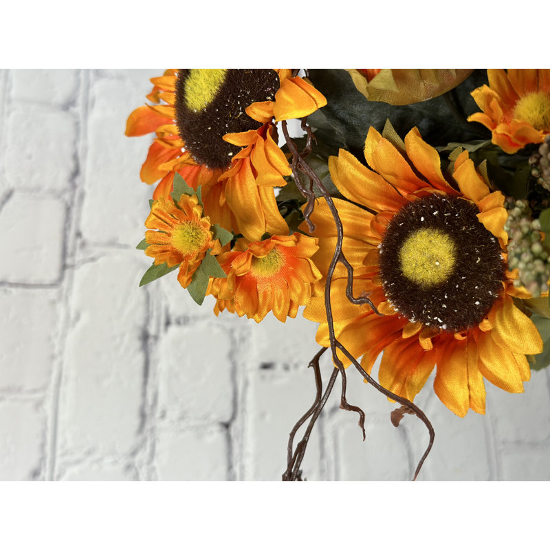 11 tournesols artificiels, Récoltes, H 18,5 po x l 16 po x P 6 po