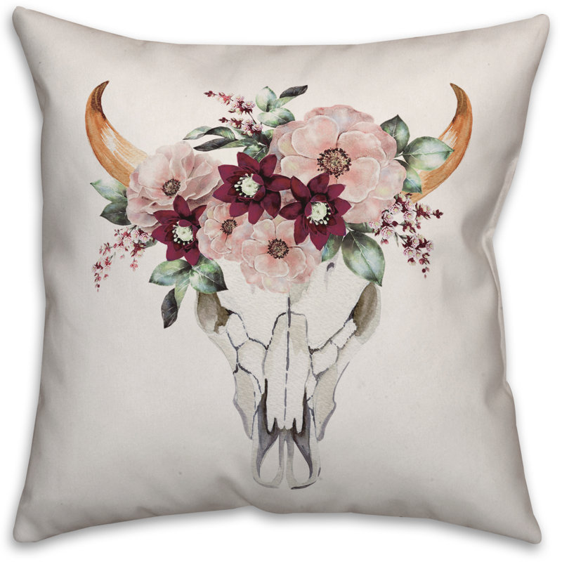 Floral Pillow Cover, 16" x 16"