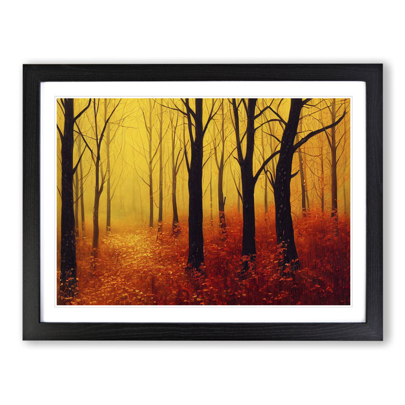 XH1022-6723X Painting Of An Autumn Forest Vol.8 - Single Picture Frame Painting, Black Framed, 46cm H x 64cm W x 2cm D