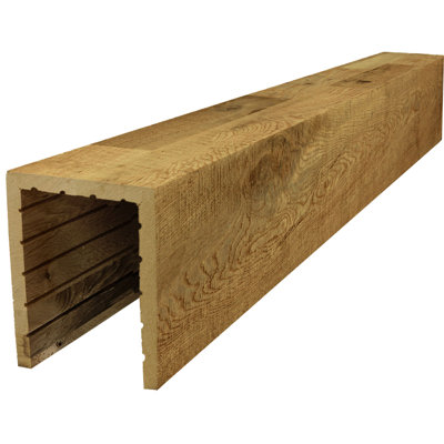 AmeriCraft Wood Resawn Beam, 3-Sided (U-Beam), 9 1/2"W x 11 1/2"H x 240"L, Early American Finish, Stain Grade White Oak