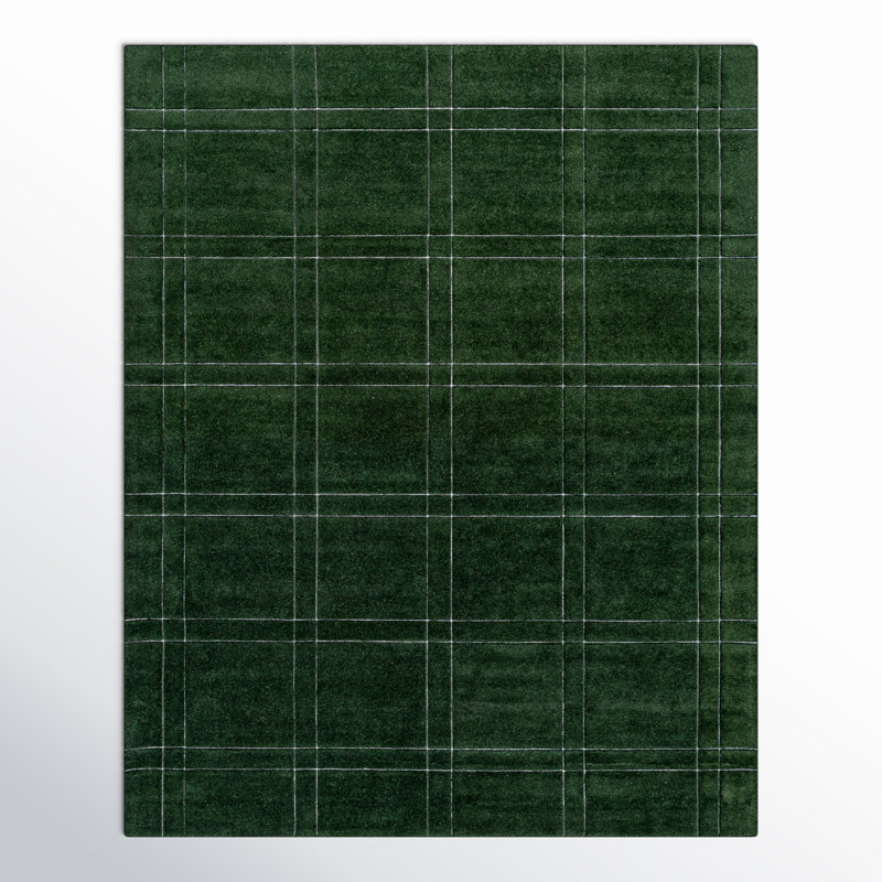 Kinnell Green Hand Tufted Area Rug, Rectangle 8' x 10'