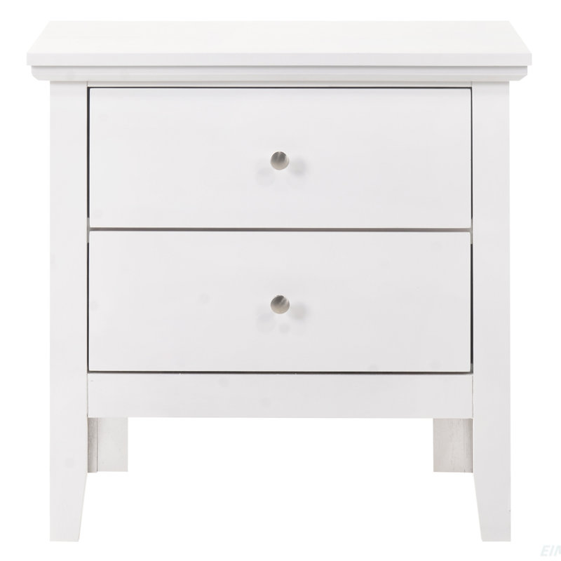 Table de chevet transitionnelle blanche élégante