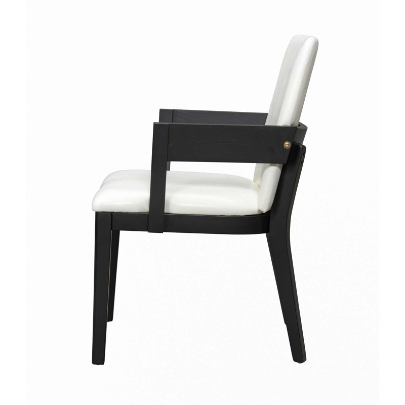 Ensemble de 2 chaises de salle à manger rembourrées en similicuir, Noir