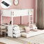 Lit superposé blanc Twintwin avec rangement polyvalent, bureau et lit simple gigogne - Créez une chambre attrayante et fonctionnelle