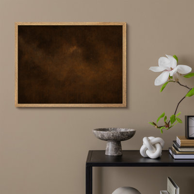 Rustic Burnt Umber Abstract Framed Wall Art Print, Earthy Modern Print for Office or Study