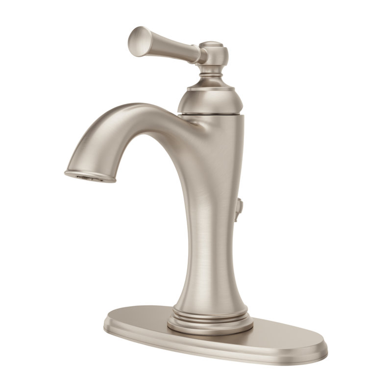 Tisbury Single Hole Bathroom Faucet with Drain Assembly, Brushed Nickel