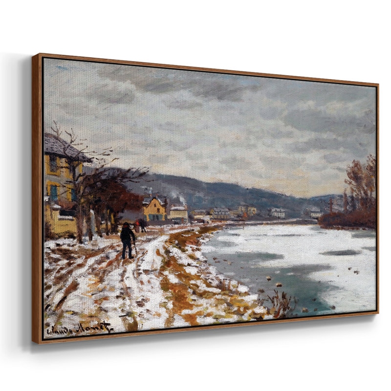 La seine à Bougival, 1869, Noyer, H 27 po x l 41 po x P 2 po