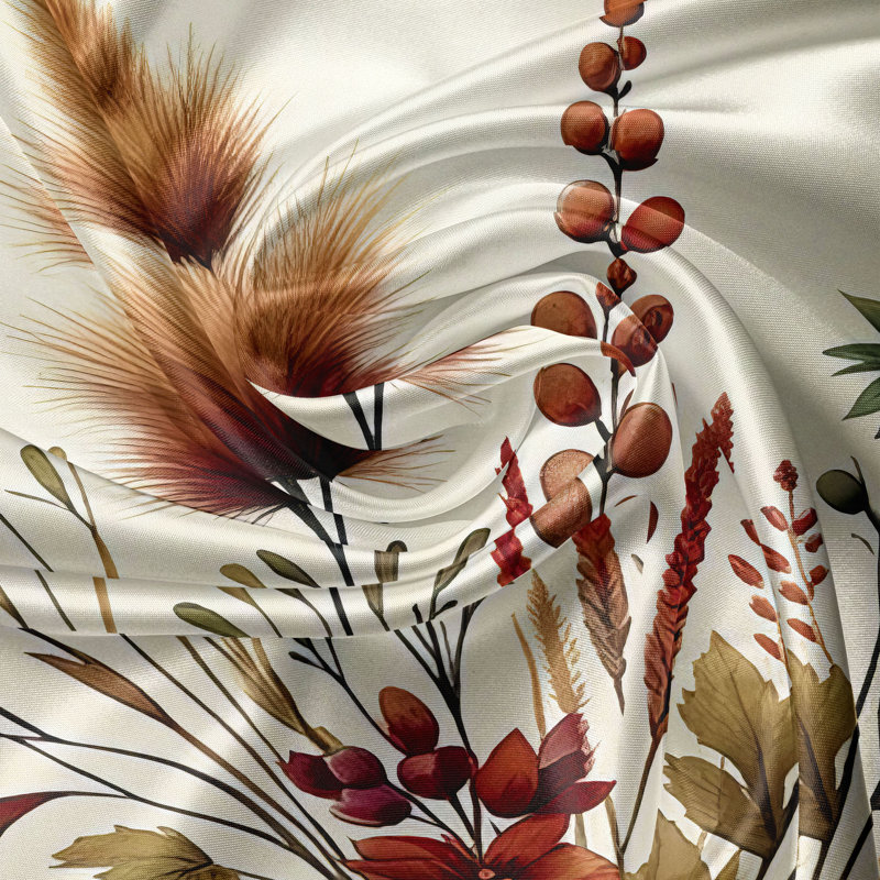 Floral Tailored Kitchen Curtain, 55" W x 36" L