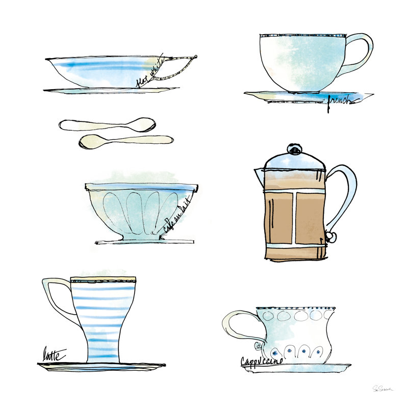 Good Brew XI by Sue Schlabach - No Frame Painting on Canvas, 51cm H x 51cm W x 3.8cm D