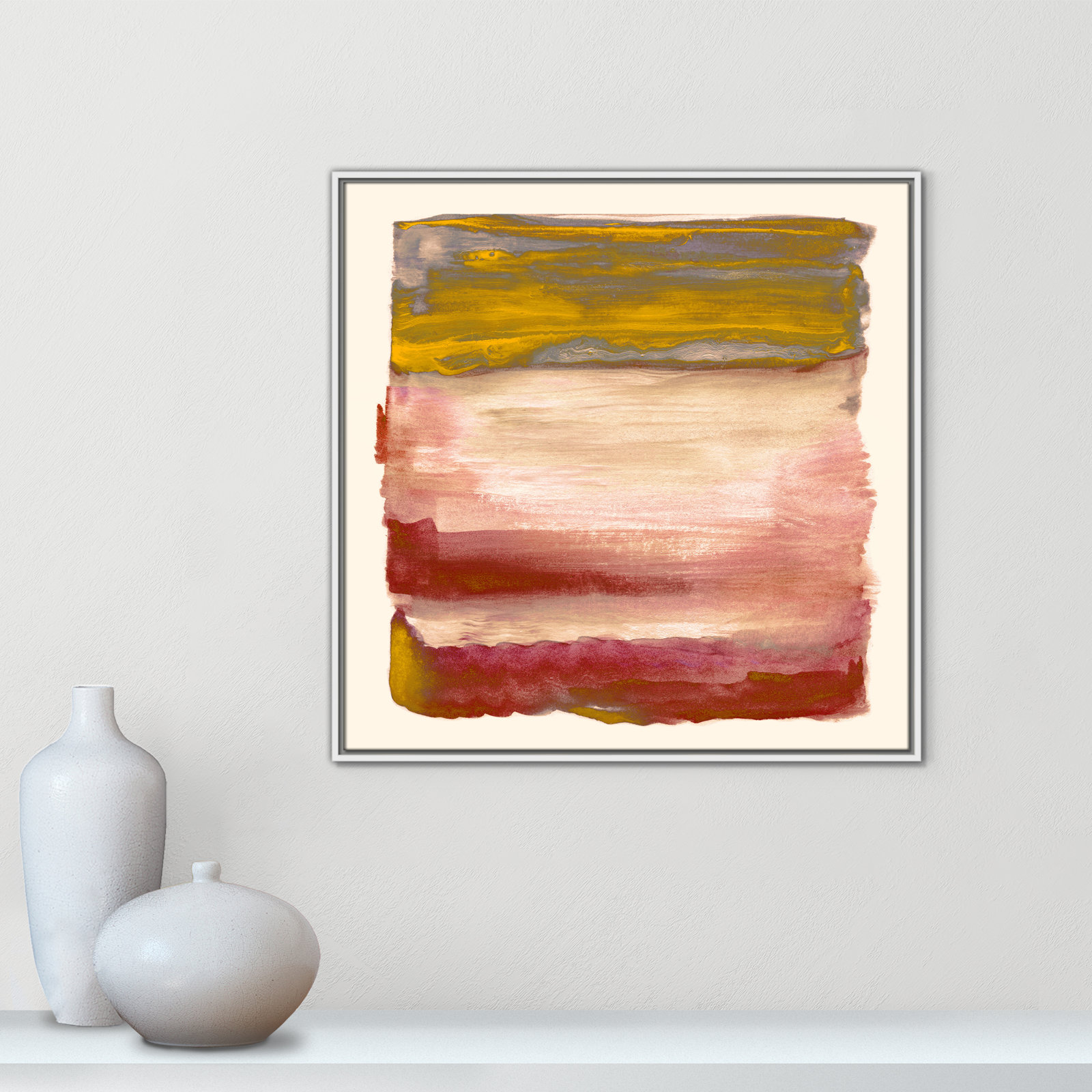 Sky Collection "Yellow Sky I" Print by Nan, White, 31.5" H x 31.5" W