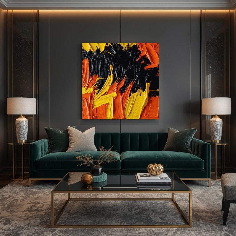 «Neo Expressionism 29», art mural sur toile noire, H 12 po x l 12 po