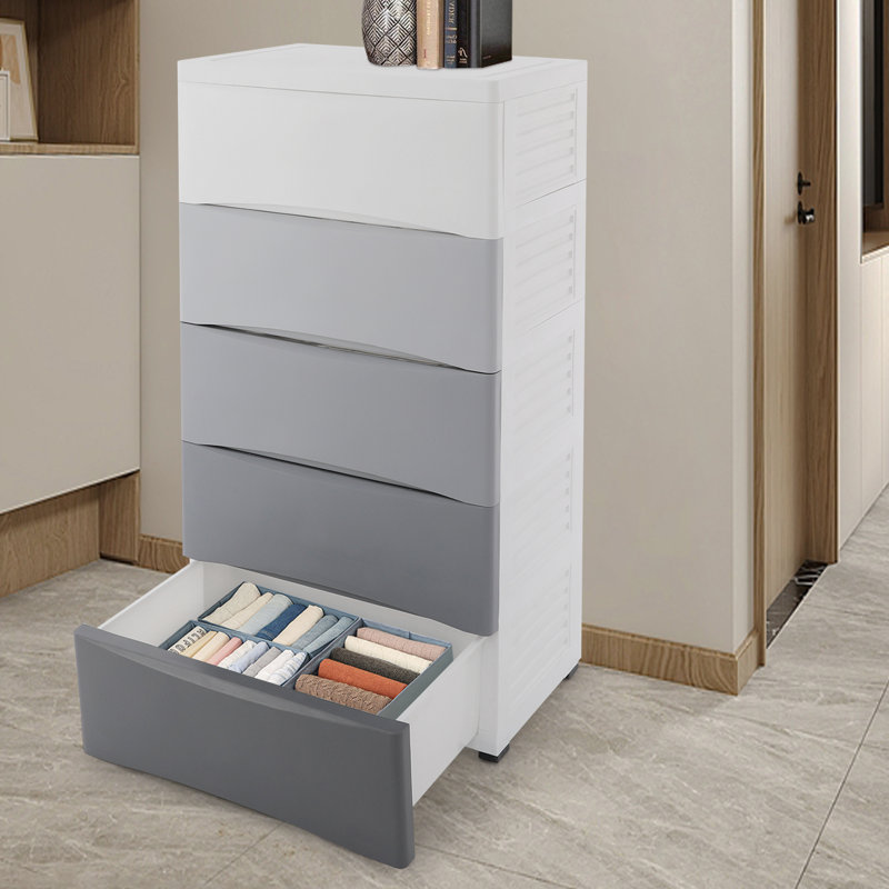 Simplistic 5 Drawer 22.83" W Lingerie Chest, Gray