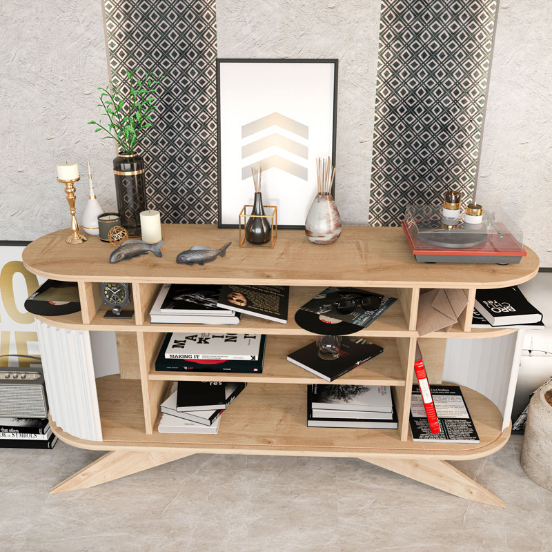 Console de rangement de 59 po, Blanc